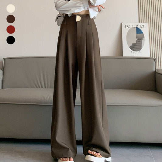 Pantaloni Donna a Vita Alta con Gamba Larga