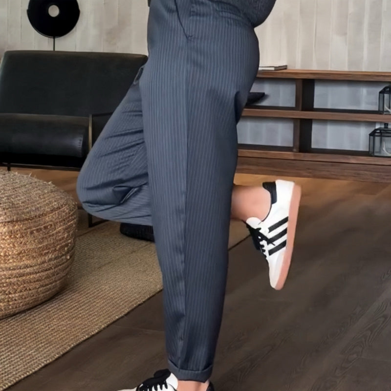 Pantaloni Blazer Dritti a Vita Alta da Donna