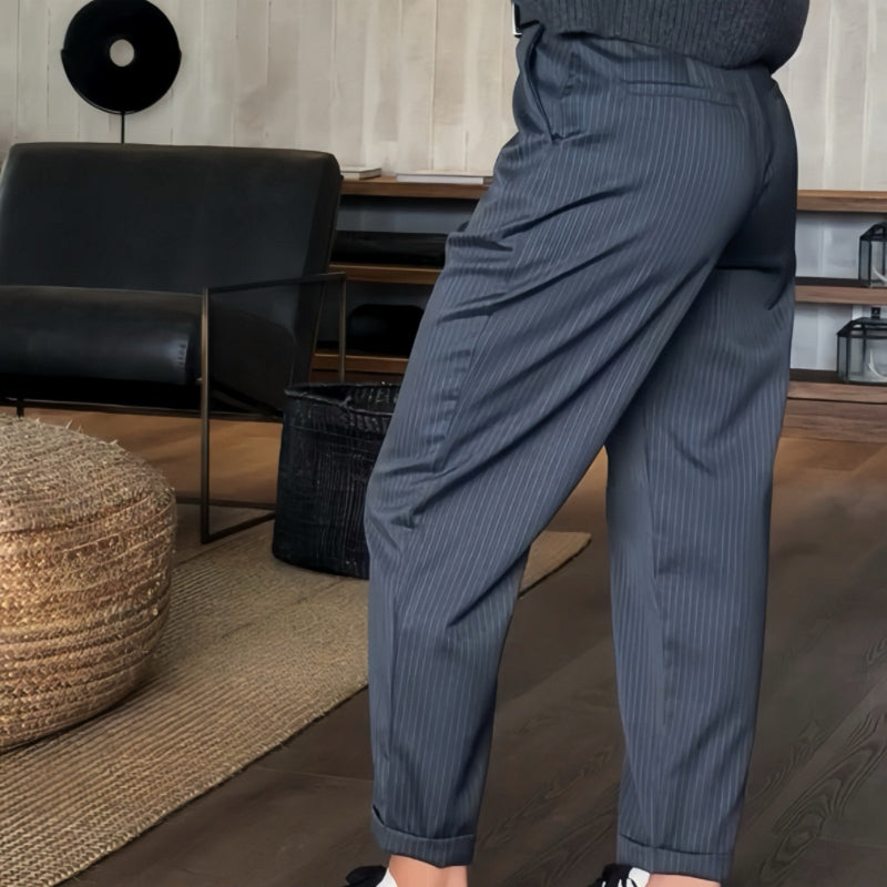Pantaloni Blazer Dritti a Vita Alta da Donna