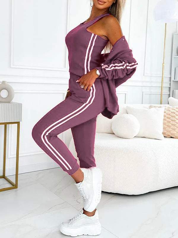 Set Giacca da Baseball e Pantaloni a 3 Pezzi da Donna