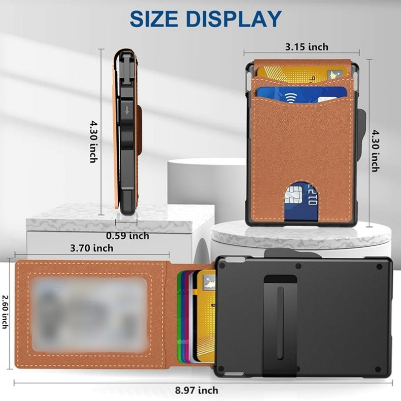 Portafoglio Sottile Porta Carte di Credito con Clip per Denaro