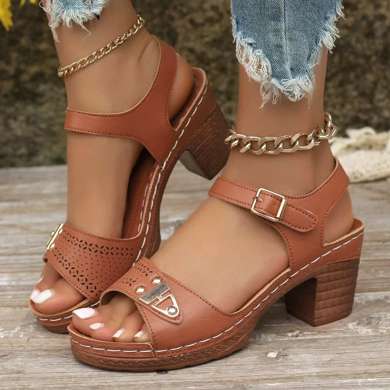 🌸Offerta speciale primavera🌸 Sandali con Tacco Grosso da Donna