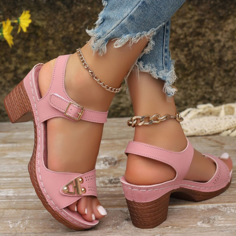 🌸Offerta speciale primavera🌸 Sandali con Tacco Grosso da Donna