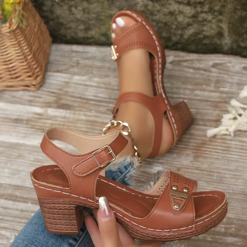 🌸Offerta speciale primavera🌸 Sandali con Tacco Grosso da Donna