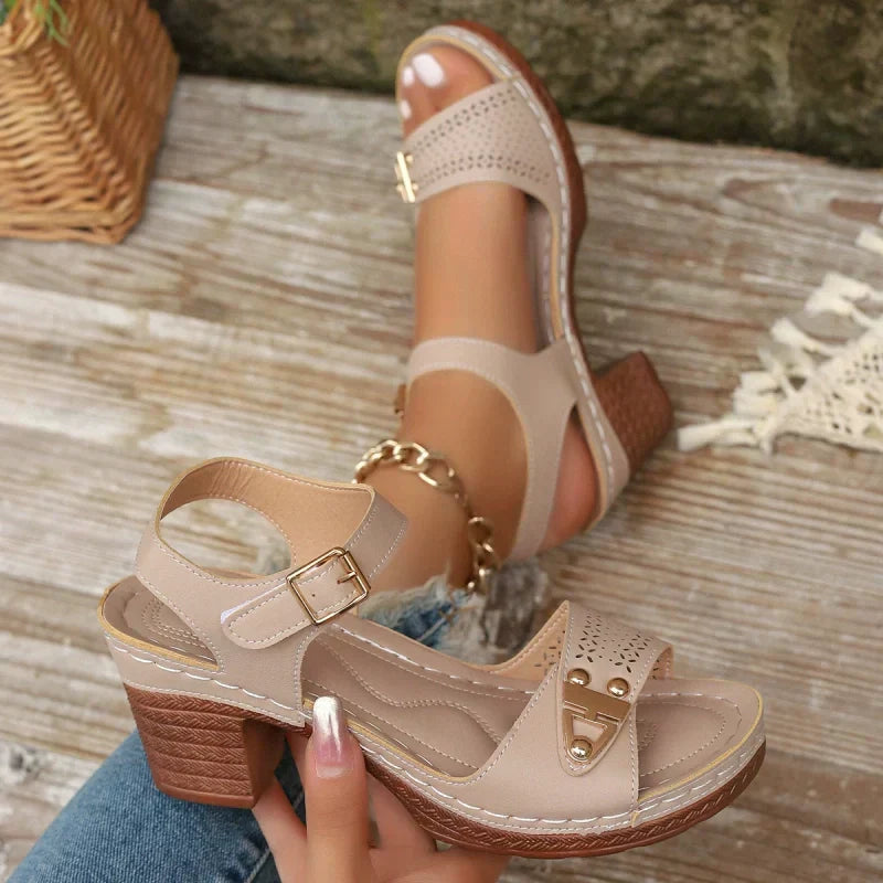 🌸Offerta speciale primavera🌸 Sandali con Tacco Grosso da Donna