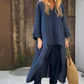 Set Estivo Larghi Donna con Top con Scollo a V e Pantaloni con Tasche