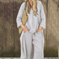 Set Estivo Larghi Donna con Top con Scollo a V e Pantaloni con Tasche