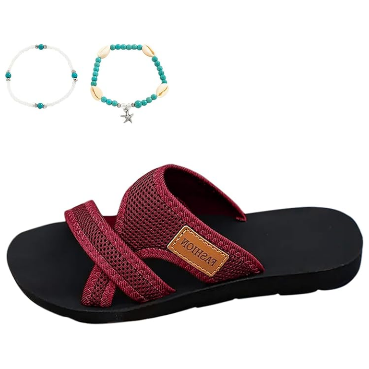💕Profitez du confort💕Sandales plates confortables à bout ouvert pour pieds larges