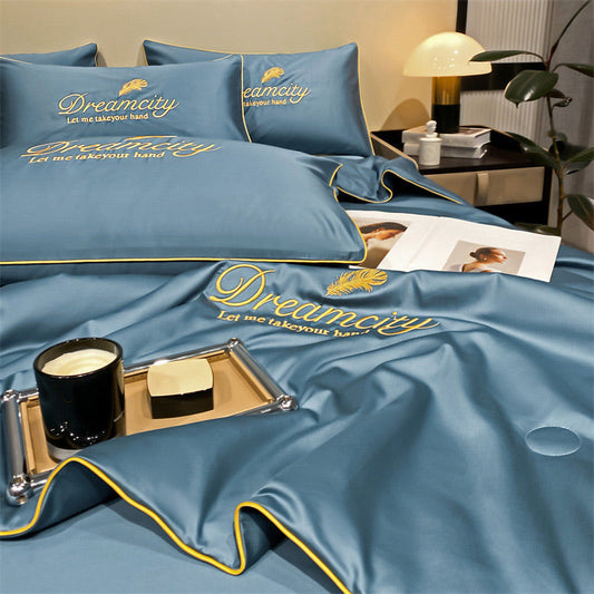 💖 Saldi imperdibili - 50% di sconto💖 ❄️ Set da letto estivo in seta ghiacciata, quattro pezzi🛏️