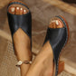 Sandali Slip-on con Tacco Largo e Plateau