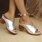 Sandali Slip-on con Tacco Largo e Plateau