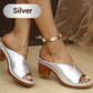 Sandali Slip-on con Tacco Largo e Plateau