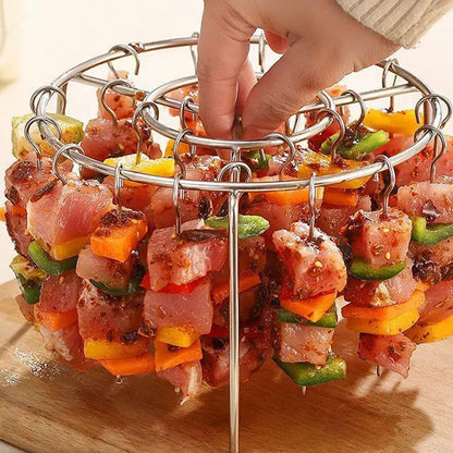 🔥 50% KORTING ! ✨ Verticale Spieshouder voor Airfryer - Gelijkmatige Verwarming, Gezond Grillen zonder Omdraaien, Snel Schoon te Maken 🍖⚡