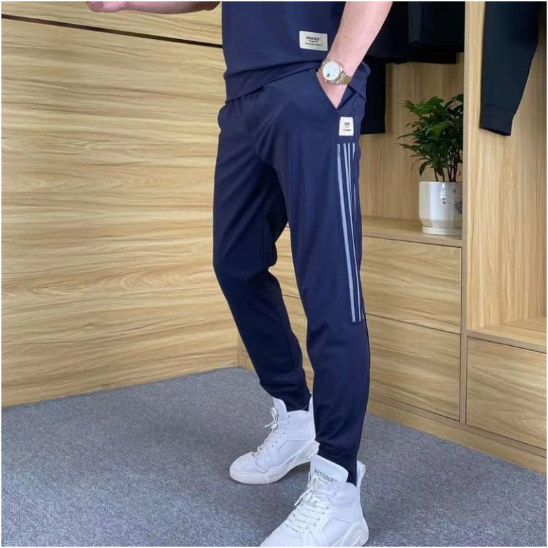 Completo Uomo 2 Pezzi ad Alta Elasticità: Maglia a Maniche Corte e Joggers