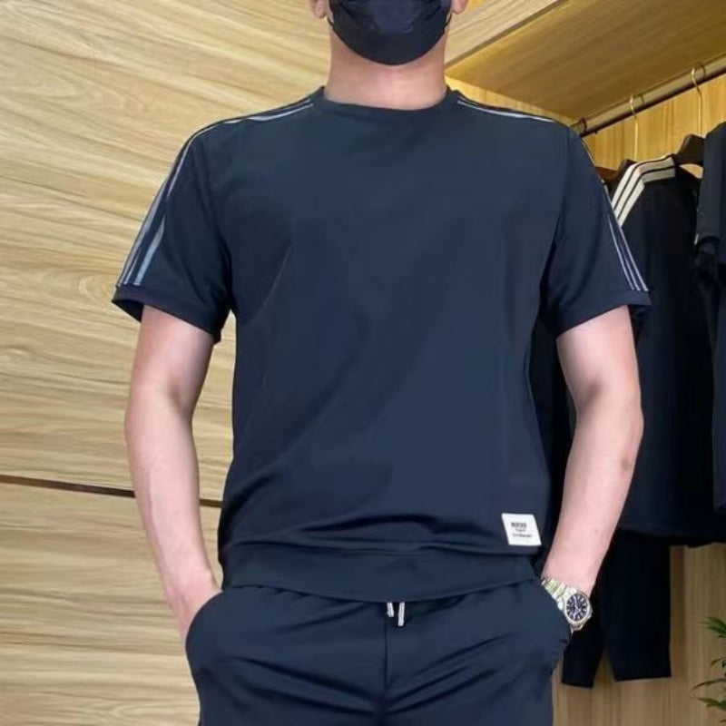 Completo Uomo 2 Pezzi ad Alta Elasticità: Maglia a Maniche Corte e Joggers