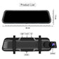 Doppia dashcam Full HD da 10 pollici con monitoraggio del parcheggio e visione notturna - Scheda SD da 64 GB e adattatore OBD inclusi