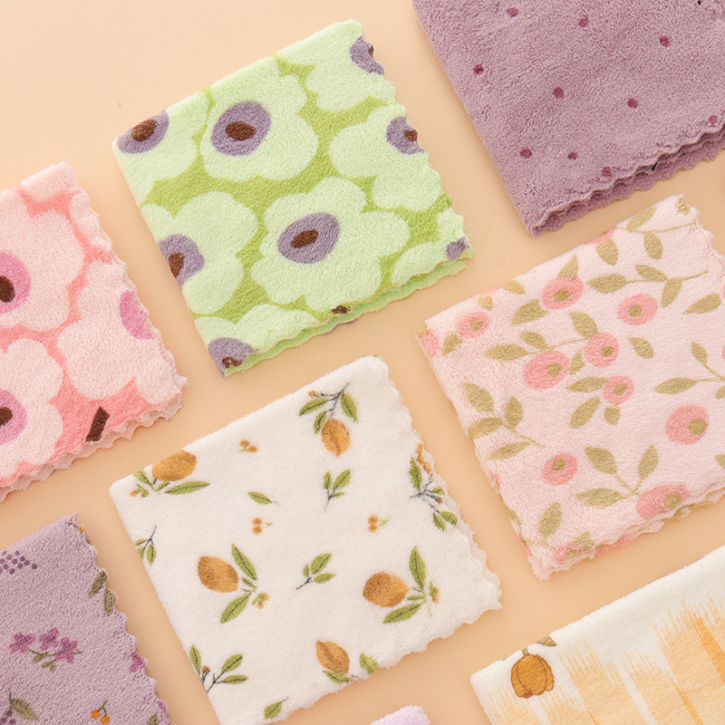 5 strofinacci in flanella color corallo per uso domestico