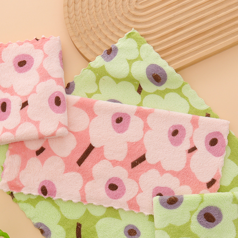 5 strofinacci in flanella color corallo per uso domestico