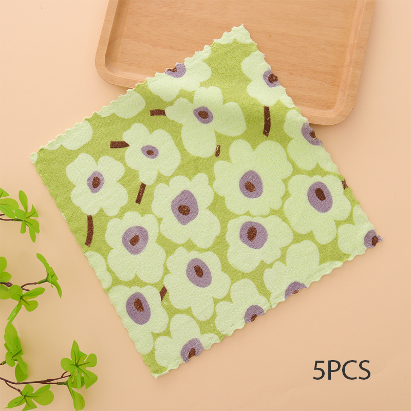 5 strofinacci in flanella color corallo per uso domestico