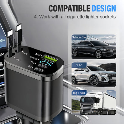 🚗 Cargador Rápido para Coche con Iluminación Ambiental Cielo Estrellado – Moderno y Práctico 🌟