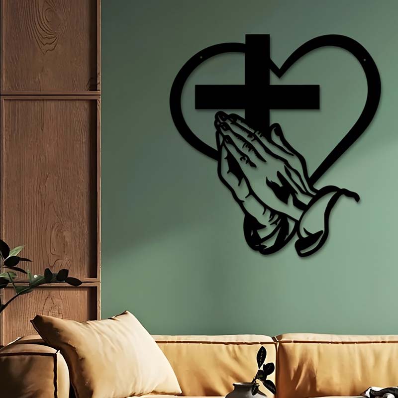 🔈🔈Sconto del 60%✝️Decorazione murale a forma di croce cristiana a forma di cuore: un simbolo di fede e amore