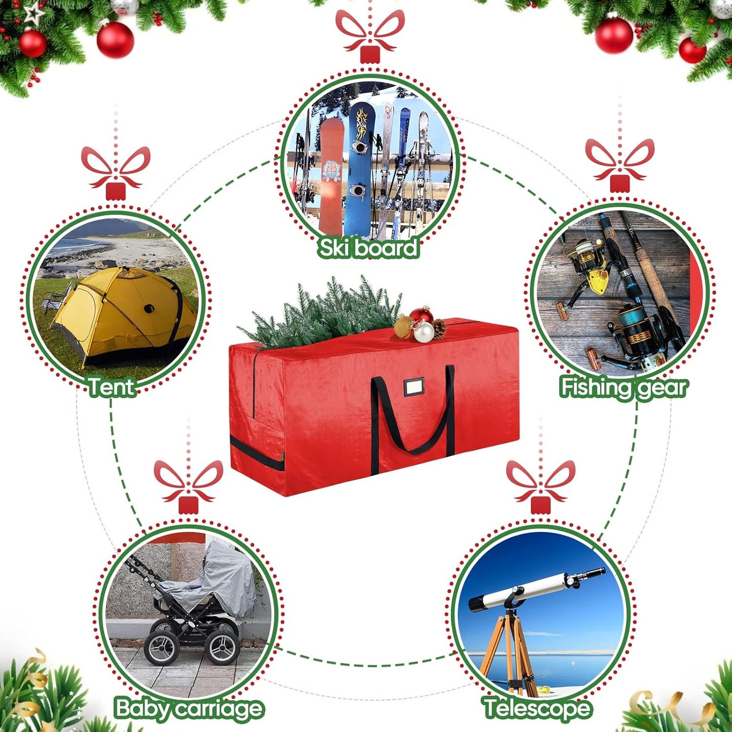 📢📢50% di sconto! 🎄 Borsa Porta Albero di Natale Impermeabile – Resistente, Spaziosa & Facile da Trasportare! 🎁