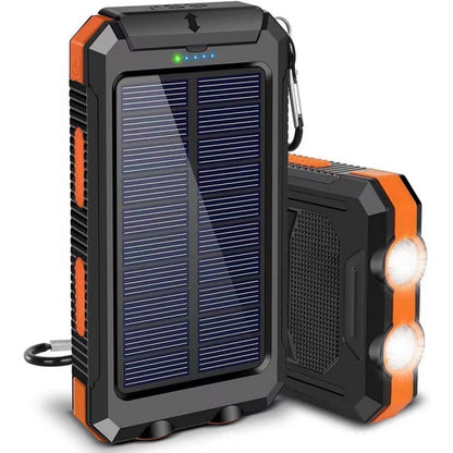 Batterie externe solaire 10000mAh, chargeur solaire avec double lampe LED, batterie externe pour voyage, camping #TOP PICKS