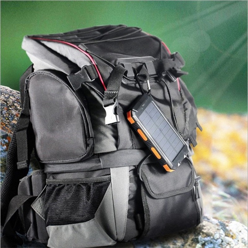 Batterie externe solaire 10000mAh, chargeur solaire avec double lampe LED, batterie externe pour voyage, camping #TOP PICKS