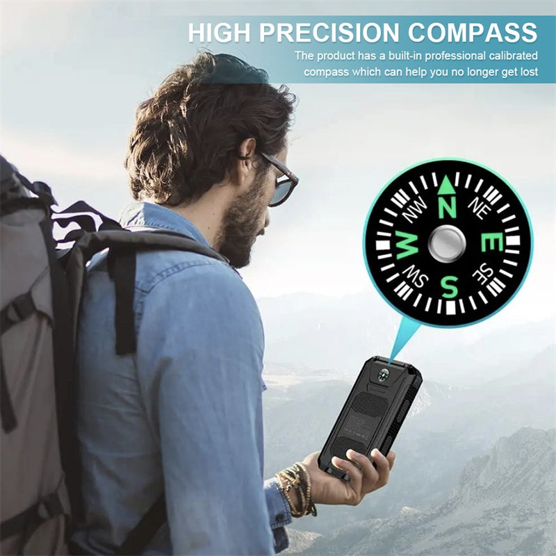 Batterie externe solaire 10000mAh, chargeur solaire avec double lampe LED, batterie externe pour voyage, camping #TOP PICKS