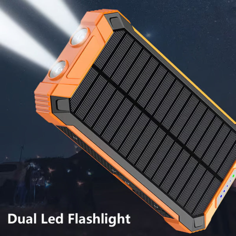 Batterie externe solaire 10000mAh, chargeur solaire avec double lampe LED, batterie externe pour voyage, camping #TOP PICKS