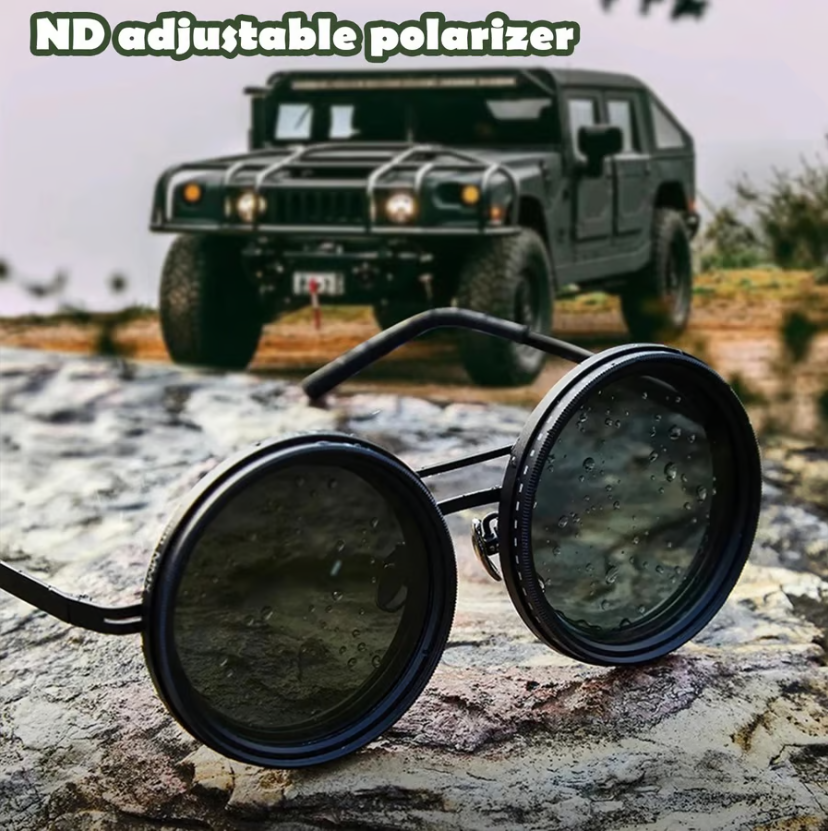 🔥Gafas de sol redondas polarizadas con tinte ajustable
