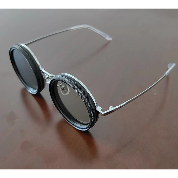 🔥Gafas de sol redondas polarizadas con tinte ajustable