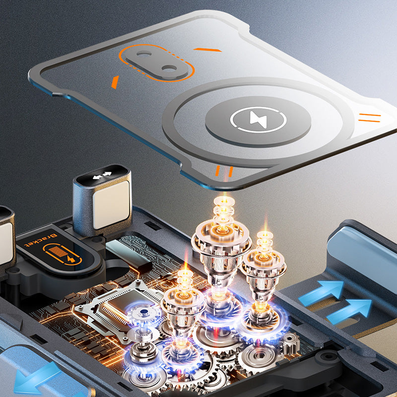 Supporto per telefono auto 2 in 1 con rotazione automatica e caricatore wireless