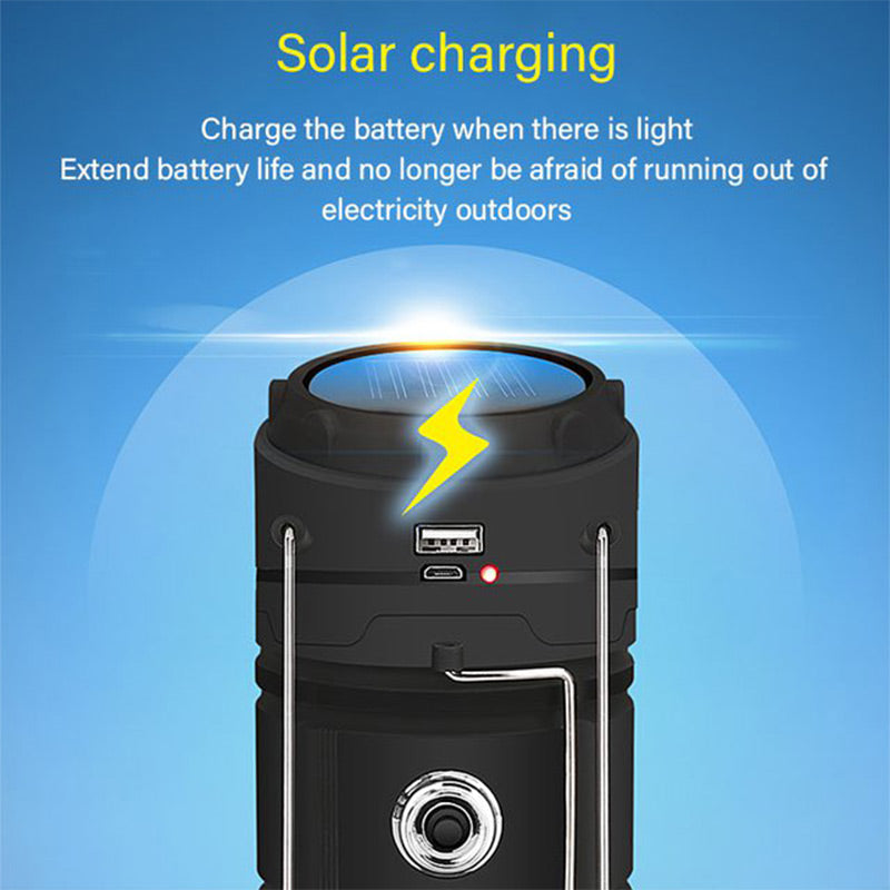 💡 50% dto. Lámpara de escritorio y linterna 2 en 1 con energía solar – recargable por USB, puerto para cargar tu móvil y resistente al agua. ¡Ideal para camping y emergencias! ✨🏕️