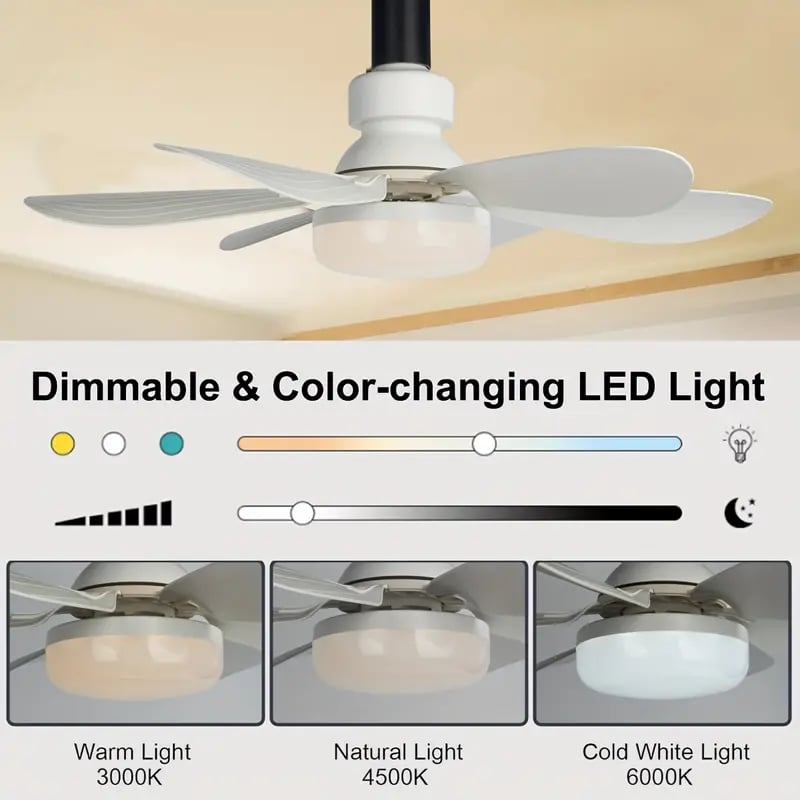 💨 50% DE RÉDUCTION! 💡 Ventilateur de Plafond Portable 2-en-1 avec Télécommande – Compact, Réglable & Idéal Pour La Chambre, Le Bureau & Les Voyages 🏠