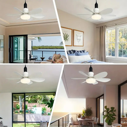 💨 50% DE RÉDUCTION! 💡 Ventilateur de Plafond Portable 2-en-1 avec Télécommande – Compact, Réglable & Idéal Pour La Chambre, Le Bureau & Les Voyages 🏠