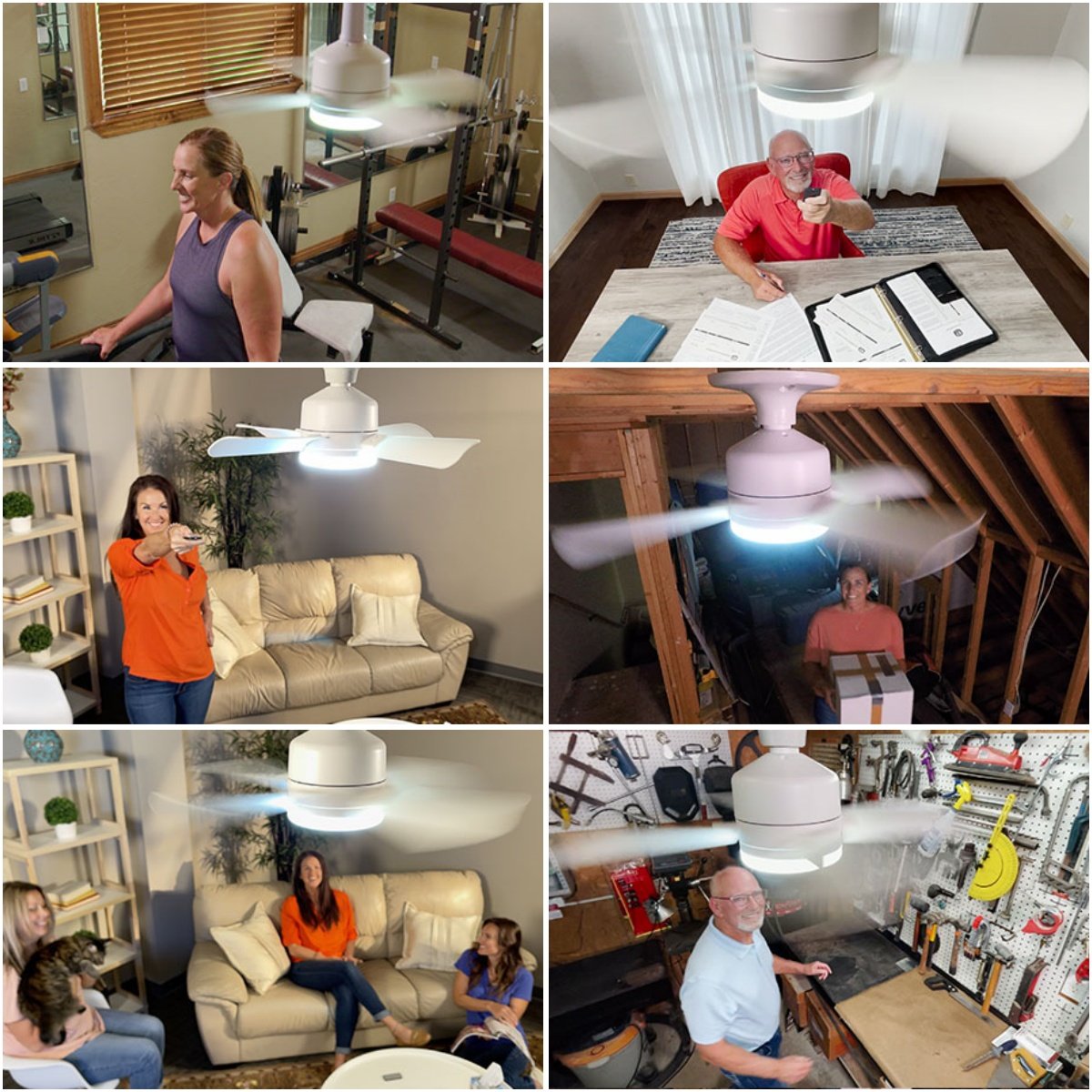 💨 50% DE RÉDUCTION! 💡 Ventilateur de Plafond Portable 2-en-1 avec Télécommande – Compact, Réglable & Idéal Pour La Chambre, Le Bureau & Les Voyages 🏠