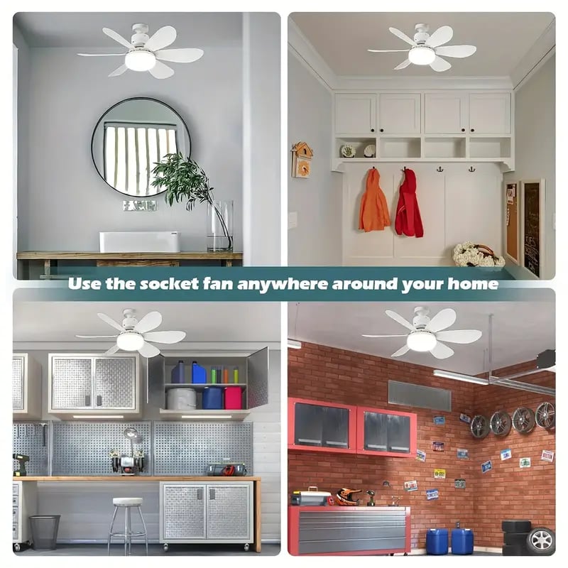 💨 50% DE RÉDUCTION! 💡 Ventilateur de Plafond Portable 2-en-1 avec Télécommande – Compact, Réglable & Idéal Pour La Chambre, Le Bureau & Les Voyages 🏠