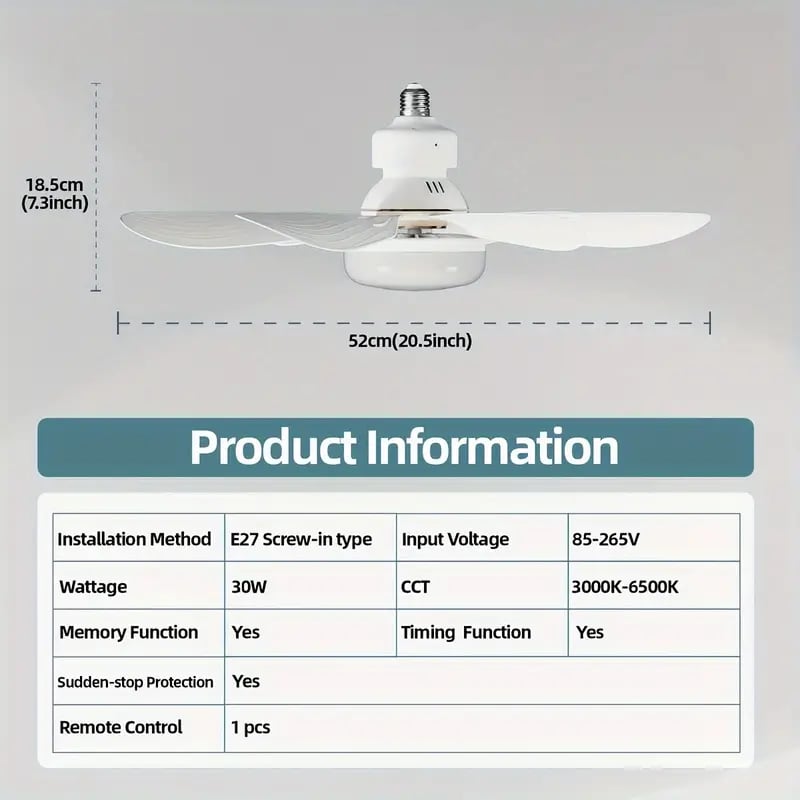 💨 50% DE RÉDUCTION! 💡 Ventilateur de Plafond Portable 2-en-1 avec Télécommande – Compact, Réglable & Idéal Pour La Chambre, Le Bureau & Les Voyages 🏠
