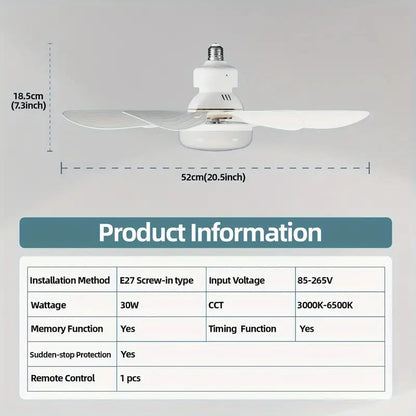 💨 50% DE RÉDUCTION! 💡 Ventilateur de Plafond Portable 2-en-1 avec Télécommande – Compact, Réglable & Idéal Pour La Chambre, Le Bureau & Les Voyages 🏠