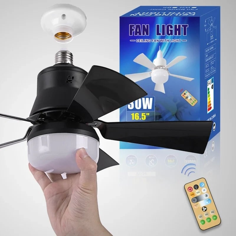 💨 50% DE RÉDUCTION! 💡 Ventilateur de Plafond Portable 2-en-1 avec Télécommande – Compact, Réglable & Idéal Pour La Chambre, Le Bureau & Les Voyages 🏠