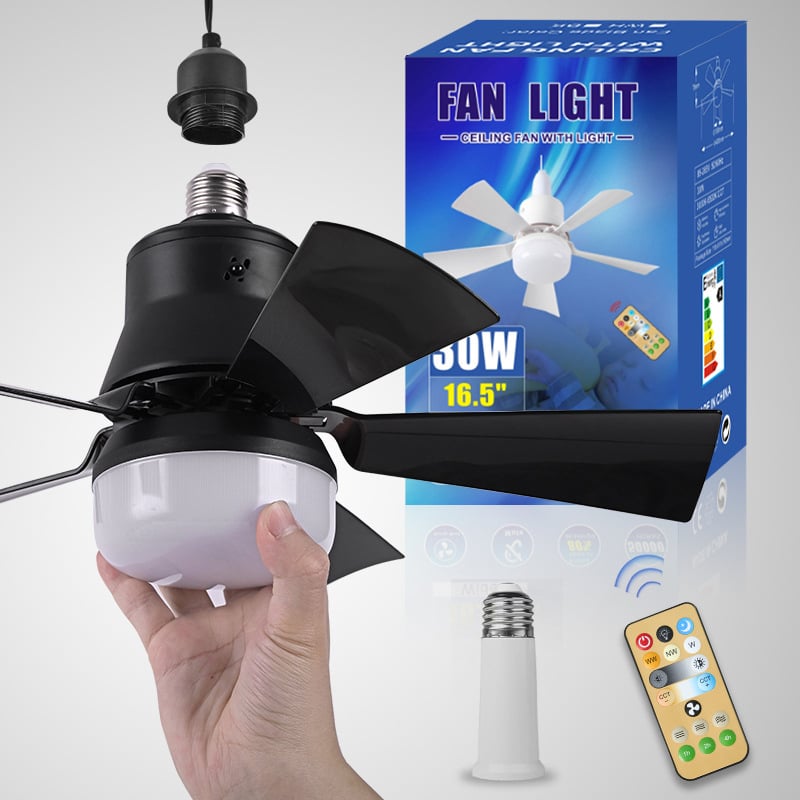 💨 50% DE RÉDUCTION! 💡 Ventilateur de Plafond Portable 2-en-1 avec Télécommande – Compact, Réglable & Idéal Pour La Chambre, Le Bureau & Les Voyages 🏠