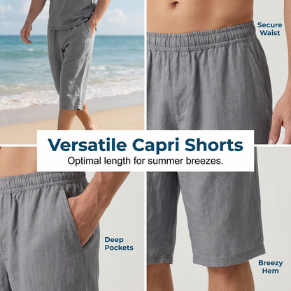 Ensemble chemise et pantalon décontracté en lin pour homme