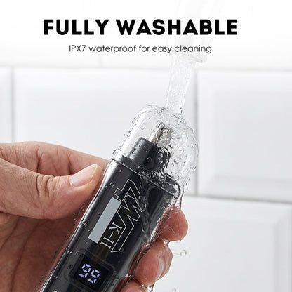 🔥 -50% ! ⏰ Tondeuse Nez et Oreilles avec Affichage LED – ABS – Lames Rotatives 360° & IPX7 pour Homme 🧔