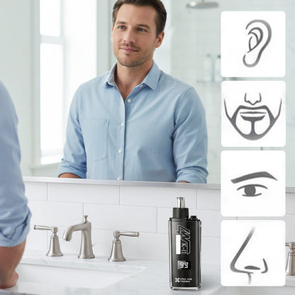 🔥 -50% ! ⏰ Tondeuse Nez et Oreilles avec Affichage LED – ABS – Lames Rotatives 360° & IPX7 pour Homme 🧔