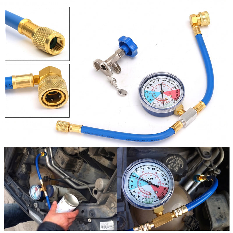 ⚙️Tuyau de remplissage de réfrigérant R134a pour climatisation avec manomètre🚗