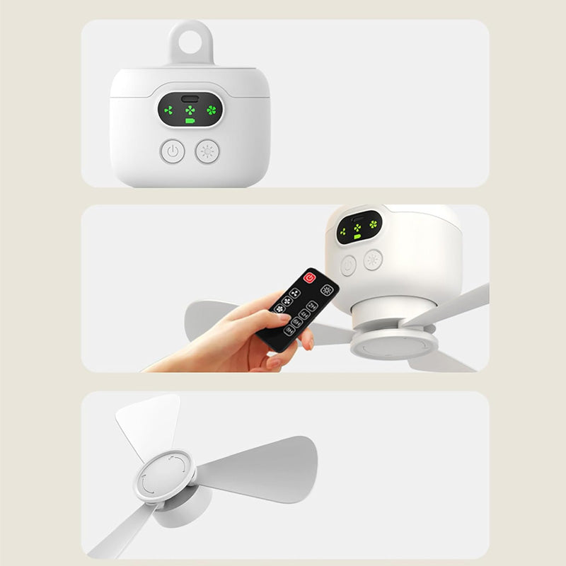 🏭 Direct usine 🚀 Livraison à domicile💨Ventilateur de plafond portable 2-en-1 (avec éclairage LED)