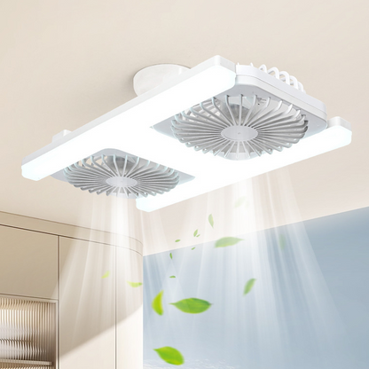 📢📢50 % DE RÉDUCTION !! ⏰Ventilateur de plafond à double tête avec lumière LED – design moderne avec télécommande pour salon et chambre