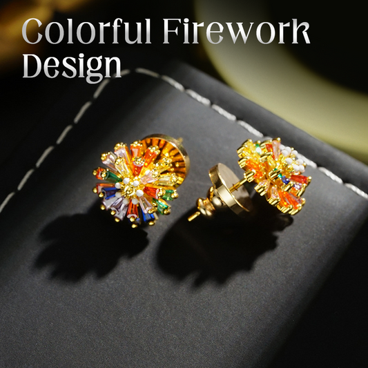 🎆PROMO LIMITÉE 50%💎Ensemble Bijoux Feu d'Artifice – Boucles d'Oreilles & Collier, Zirconium Cubique, Plaqué 18K, Cuivre Durable, Parfait pour Soirées & Cadeaux✨