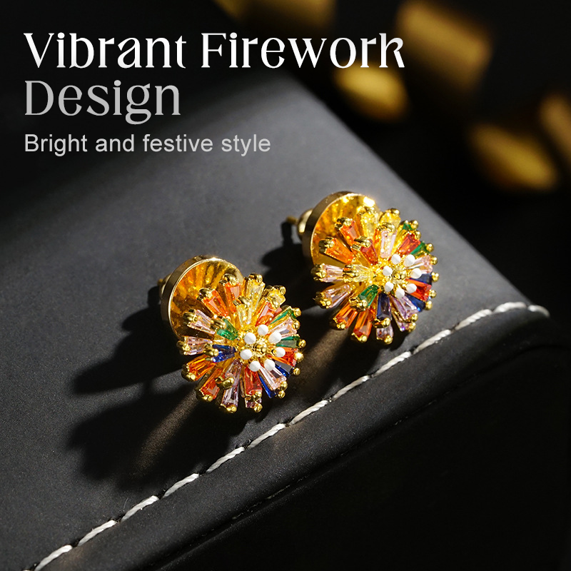 🎆PROMO LIMITÉE 50%💎Ensemble Bijoux Feu d'Artifice – Boucles d'Oreilles & Collier, Zirconium Cubique, Plaqué 18K, Cuivre Durable, Parfait pour Soirées & Cadeaux✨